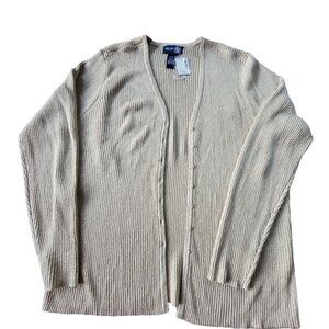 Venezia Jeans Womens Gold Ribbed Cardigan Sweater Size 22/24 NWT
